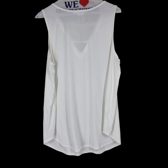 Masseys Silky Rayon Spandex Tank Top w/Plunging V Neckline & Lattice sz XL - Picture 2 of 5